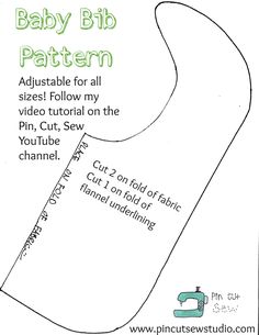 a baby bib pattern with instructions to sew