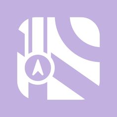 the letter p is shown in white on a purple background, with an arrow at the center