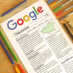 a close up of a paper with google on it