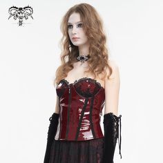 This gothic overbust corset is made of patent leather and patchwork with lace on the bust. The woven patterns on the front. Zipper on the front for closure and lace-up on the back for adjustment. Available in two colors. 
 
Material:?Polyester; Faux Leather 
Weight: 0.36KG 
Size: XS-3XL 
SKU:?CST00602 Alternative Style Halloween Corset For Concerts, Edgy Overbust Corset For Costume Party, Edgy Overbust Corset For Cosplay, Vampire Style Overbust Corset Dress, Punk Halloween Corset For Concerts, Halloween Punk Style Corset For Concert, Halloween Punk Corset For Concerts, Halloween Corset For Concert, Alternative Style Overbust Corset For Halloween