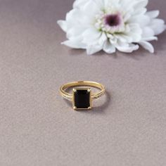 Exquisite ring set with an 8x6 mm Black Onyx and 10 natural diamonds. Beautifully made and finished in your choice of gold. - Made to Order, perfectly finished, Fast shipping fully insured and trackable online. - Made in 10/14/18 Karat Solid gold, Choose from White, Yellow and Rose. - Onyx info: Onyx 8x6 mm, radiant cut, 1.72 ct - DIamond info: 10 Natural Diamonds 1.25 mm, VS-E, 0.12 ctw - Arrives gift ready with a certificate of authenticity. Modern Onyx Ring For Anniversary, Modern Onyx Rings For Anniversary, Timeless Onyx Gemstone Rings, Elegant Onyx Signet Ring With Gemstone, Gold Onyx Rings For Wedding, Gold Onyx Wedding Rings, Elegant Onyx Diamond Ring As Gift, Elegant Onyx Diamond Ring Gift, Elegant Formal Stackable Gemstone Rings