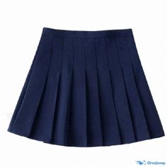 Orcajump - High-quality Pleated Skirt with Zipper Closure and Button Detail - Ideal Uniform Skirt or Short Skirt Royal Uniform, Blue Skirt Outfits, Navy Blue Uniform, Mini Skirt Blue, Uniform Skirt, Blue Uniform, Blue Pleated Skirt, Womens Pleated Skirt, Skirt With Zipper