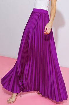 This WONDERFIL WISHES SATIN MAXI SKIRT offers a sophisticated look. Crafted with solid satin, it features a full pleated, floor-length cut and a side zipper closure for an easy fit. Perfect for special occasions! Details Self: 100% Polyester Lining: 100% Polyester Size & Fit - Model is 5`8" And Wearing Size Small - Measurements Taken From Size Small - Approx. Length: 45" Satin Maxi Skirt, Pleated Maxi Skirt, Flying Tomato, Satin Maxi, Pleated Maxi, Dressed To Kill, Side Zipper, Floor Length, Maxi Skirt