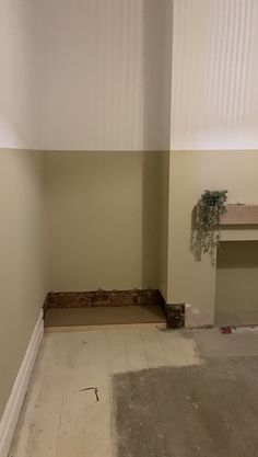 an empty room that is being remodeled with no paint on the walls and flooring