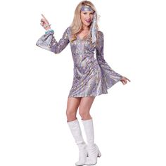 Bring back the 70s and shake your groove thang. You can boogie the night away as a seventies dancing queen in this far out Disco Sensation costume for adults Size: x-small. Gender: 3550Women. Moda Z Lat 70., 70s Costumes, Moda Disco, 70s Outfits Ideas, 70s Fancy Dress, 70s Disco Outfit, 70s Disco Dress, Disco Party Outfit, Groovy Chick