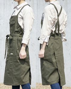 Apron Character Design, Apron Reference, Gardener Outfit, Apron Outfit, Barista Outfit, Garden Clothes, Barista Outfits, Cafe Uniform, Apron Design