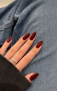 Deep Red Nails, Nails Dark, Simple Fall Nails, Elegant Nail, Cute Nails For Fall