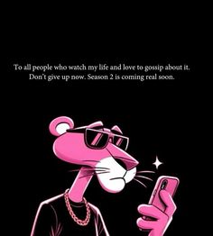 a pink rat with sunglasses holding a cell phone