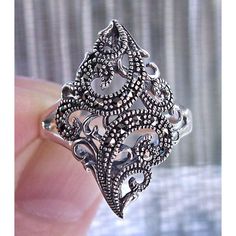 This Beautiful Women's Fashion Ring Is A Swirl Design With Marcasite Stones. Its 23.5 (Mm) Wide At Its Widest Point, Is Stamped 925 And Has A Rhodium Finish For Greater Shine And Durability. If You Don't See The Size You Want Please Contact Me And I Will See If I Can Order One For You, This Ring Is Available In Sizes 4-11. Nwot Comes From A Smoke Free Home. Marcasite Jewelry, Marcasite Ring, Womens Rings Fashion, Swirl Ring, Rings Jewelry Fashion, Fashion Ring, Swirl Design, Womens Jewelry Rings, Fashion Rings