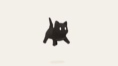 a black cat is flying through the air