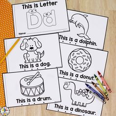 four printable worksheets for beginning and ending sounds with pencils on the table