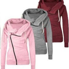 Grey Zippered Hoody Sweater. Pink Hooded Winter Jacket With Zipper, Winter Hooded Tops With Zipper Closure, Casual Pink Hoodie With Zipper Closure, Pink Sweatshirt For Outdoor Fall Activities, Winter Outdoor Pink Sweatshirt, Pink Winter Outdoor Sweatshirt, Pink Sweatshirt With Zipper Closure For Winter, Pink Winter Sweatshirt With Zipper Closure, Pink Casual Hooded Jacket With Zipper Closure