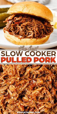 pulled pork sandwich Crockpot Recipes Pulled Pork, Crock Pot Pulled Pork, Pulled Pork Slow Cooker, Pulled Pork Crock Pot Recipes, Easy Pulled Pork Crock Pot, Fresh Ingredient Recipes, Pulled Pork Recipe Slow Cooker, Crock Pot Pulled Pork Recipe, Flexitarian Recipes