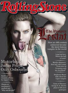 the cover of rolling stone magazine showing a woman with her tongue out and hands on her face