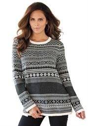 Loving this Retro Sweater for the Holidays by Roaman's Lounge Fashion, Boho Plus Size, Affordable Plus Size Clothing, Plus Size Sweater, Retro Sweater, Boho Sweater, Big And Tall Outfits, Plus Size Fashion For Women, Plus Size Sweaters