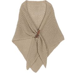 a women's shawl with a knot on the front and back, in beige