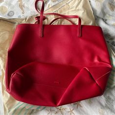 Never Used Red Leather Shoulder Bag From Via Mia, Which Is A Brazilian Brand. Dimensions Are: - 11” Tall - 17 ½” Wide - 5” Across On The Bottom. - Straps Are 8 ½” Long It Is Lined Inside With A Red Cloth. It Comes With A Cloth Bag For Storage And Protection. Let Me Know If You Have Any Questions! Red Satchel For Daily Use With Dust Bag, Chic Red Bags For Errands, Chic Red Bag For Errands, Red Leather Satchel With Large Capacity, Red Satchel With Removable Pouch For Shopping, Red Shoulder Bag With Removable Pouch For Shopping, Large Capacity Red Leather Satchel, Red Soft Leather Shoulder Bag For Travel, Everyday Red Soft Leather Shoulder Bag