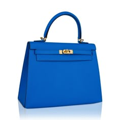 Guaranteed authentic exquisite Hermes Kelly 25 Sellier bag featured in richly saturated Bleu Frida.This exotic Hermes Kelly bag colour is a beautiful year round neutral.Accentuated with gold hardware and epsom leather. Comes with signature Hermes orange box, raincoat, shoulder strap, sleepers, lock, keys and clochette.NEW or NEVER WORN.The Hermes Kelly 25cm bag price retains its value due to the high demand of this limited style.Mightychic has offered exquisite Hermes selections for 22 years mat Blue Epsom Leather Bag With Gold-tone Hardware, Luxury Blue Epsom Leather Bag, Elegant Gold Bag In Epsom Leather, Elegant Gold Epsom Leather Bag, Gold Epsom Leather Bag For Everyday Luxury, High-end Gold Epsom Leather Bag, Hermes Crocodile Bag, Kelly 25 Sellier, Hermes Crocodile