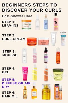 Products To Use When Curling Hair, How To Make Hair Naturally Wavy, What Order Do You Apply Curly Hair Products, What Hair Products To Use For Curly Hair, Curly Hair Products In Order, Curly Hair Hair Routine, Curly Hair Care Routine Steps, How To Do Your Curly Hair Natural Curls, Natural Hair Curling Products