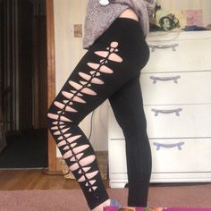 Size S & M Leggings Braided In Black. New Wot. The Pair I’m Wearing Are A Sample Pair. Shirt Weaving, Colorful Leggings, Pant Jumpsuit, Weaving, Pants For Women, Women Shopping