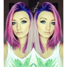 beautiful pink blue ombre hair Hair Color Crazy, Funky Hairstyles, Haircut And Color, Colorful Hair, Pastel Hair, Colored Hair, Dye My Hair, Hair Inspiration Color