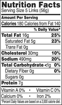 the nutrition label for an apple cider, which contains calories and calories