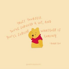 winnie the pooh quote on a beige background