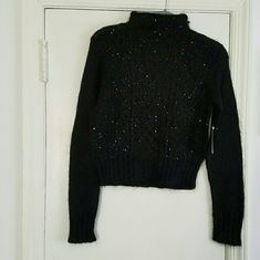 Ralph Lauren Beautiful Women's Black Long Sleeve Size Small Sweater With Tiny Black Sequins Throughout The Sweater. New With Tags. Mohair, Acrylic And Rayon Blend. Can Be Dresses Up Or Down Depending Upon What You Wear It With. Sweaters Ralph Lauren, Sequin Sweater, Small Sweater, Ralph Lauren Sweaters, Ralph Lauren Sweater, Black Sequins, Black Long Sleeve, Sweater Sizes, Sequin