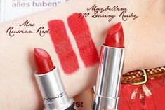 MAC Russian Red Lipstick Dupes - All In The Blush Russian Red Mac Lipstick, Russian Red Lipstick, Lipstick Drugstore, Mac Russian Red, Lip Gloss Clear, Best Mac Makeup, Mac Makeup Products, Lipstick Design, Drugstore Makeup Products