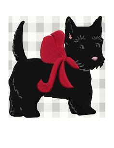 a black cat with a red hat and scarf