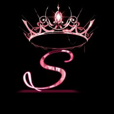 the letter s is made up of pink lights and a crown on top of it