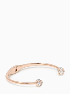 we say, stack your bracelets to make a statement. this makes the first one in your pile. or the 100th. | Kate Spade Lady Marmalade Open Cuff, Clear/Rose Gold Kate Spade Bangle Bracelet For Weddings, Kate Spade Bangle Bracelets For Wedding, Kate Spade Rose Gold Bracelets For Gift, Kate Spade Rose Gold Bracelet Gift, Kate Spade Bangle Bracelet As A Gift, Kate Spade Bangle Bracelet As Gift, Adjustable Stackable Rose Gold Bangle, Lady Marmalade, Bracelets To Make