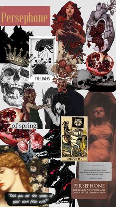 the cover to persephone's album, featuring images of women and skulls