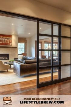 an open living room with sliding glass doors