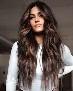 60 Brunette Balayage Looks For Low-Maintenance Glam Garnier Hair Color, Balayage Blond, Blond Balayage, Balayage Hair Dark, Brown Balayage, Long Brown Hair