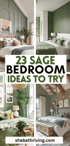 23 Sage Green Bedroom Ideas To Recreate This Year Bedroom In Sage Green, Bedroom Ideas With Sage Green Walls, Sage Green Bedroom Decorating Ideas, Bedroom Green Sage, Green And Cream Bedding Ideas, Sage Green Bed Ideas, Sage Green Bedroom With Dark Furniture, White And Sage Bedroom Ideas, Sage And Grey Bedroom Ideas