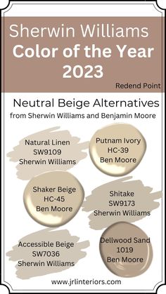 an advertisement for sherylin williams's color of the year 2012, featuring neutral beige