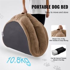 the portable dog bed is designed to look like an animal