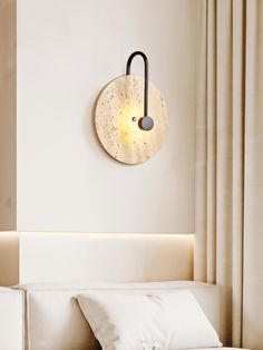 WALL LIGHTS | Modefinity Stone Light Fixture, Stone Wall Light, Japan Interior Design, Beach Bedrooms, Japan Interior, Ceramic Wall Lights, Ambiance Lighting, Metal Arm, Brass Wall Light