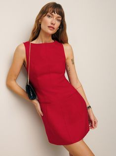 Citron Linen Dress French Women, Linen Top, Linen Dress, Shift Dress, Red Dress, New Dress, Fitness Models, Fashion Inspo, Women Wear