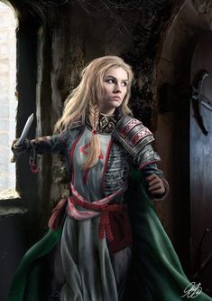 Fantasy Cloak Art, Fantasy Mansion Art, Plate Armor, Pathfinder Character, Castle Mansion, Dungeons And Dragons Characters, Female Human, Warrior Girl, Urban City