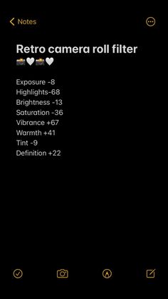 an iphone screen showing the camera roll filter and other options for taking pictures on it