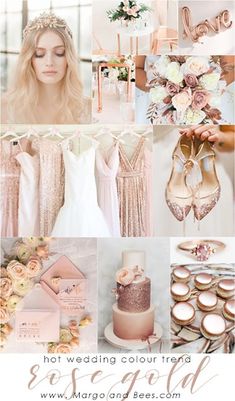 a collage of wedding colors and bride's accessories