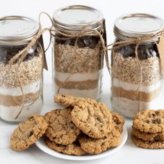 cookies and cookies in jars on a table