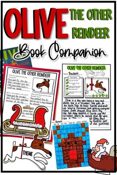 the book companion olive the other reindeer is on display in front of an image with text