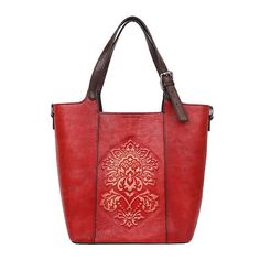 Brand Name: MotaoraOrigin: CN(Origin)Lining Material: CottonMain Material: Genuine LeatherPlace Of Origin: GUANG DONG ProvinceShape: Barrel-shapedOccasion: VersatileExterior: Solid BagModel Number: H179 Women BagClosure Type: OPENDecoration: RivetHardness: SoftGender: WOMENPattern Type: FloralInterior: Interior Zipper PocketStyle: vintageWomen Bag: Luxury HandbagsBucket Bag: Genuine CowhideHandmade: EmbossingShoulder Bag: Vintage Style Handbags Women, Tote Bag Leather, Vintage Bags, Styl Vintage, Leather Tote Bag, Bago, Haiti, New Vintage, Luxury Handbags