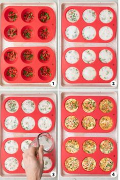 the process for making mini pizzas in muffin tins