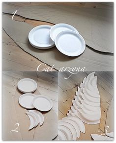 the steps to make paper plates are shown