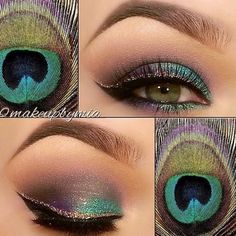 Peacock Eye Makeup, Make Up Designs, Makeup Tutorial Foundation, Make Up Tutorials, Eye Makeup Techniques, Eye Makeup Pictures, Eye Makeup Steps