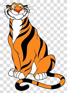 a cartoon tiger sitting on the ground